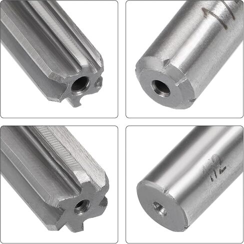 uxcell 1/4" and 1/2" Chucking Reamer Set, H7 Lathe Machine Reamer 6 Straight Flutes, Round Shank Milling Cutting Tool, for Metal Non-Ferrous Metal Copper 2pcs in Saudi Arabia