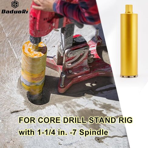 4 Inch Wet Core Drill Bits, DaduoRi 4" Core Bit for Concrete, 14" Drilling Depth, 1-1/4"-7 Thread Diamond Core Bit for Cured Concrete with Rebar, Hard Masonry, Brick Block, Stucco, Stone (102mm) in Saudi Arabia