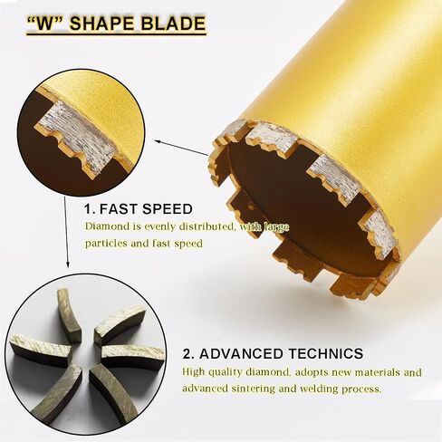 4 Inch Wet Core Drill Bits, DaduoRi 4" Core Bit for Concrete, 14" Drilling Depth, 1-1/4"-7 Thread Diamond Core Bit for Cured Concrete with Rebar, Hard Masonry, Brick Block, Stucco, Stone (102mm) in Saudi Arabia