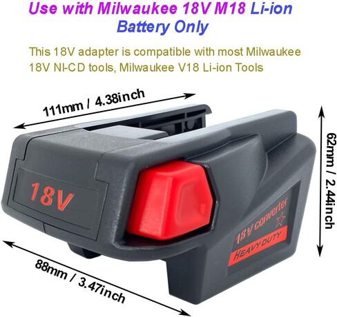محول بطارية متوافق مع ميلووكي M18 18 فولت بطارية ليثيوم أيون تحويل إلى بطارية ميلووكي V18 48-11-1830، 48-11-2200 48-11-2230 18 فولت NI-CD محول بطارية أداة in Saudi Arabia