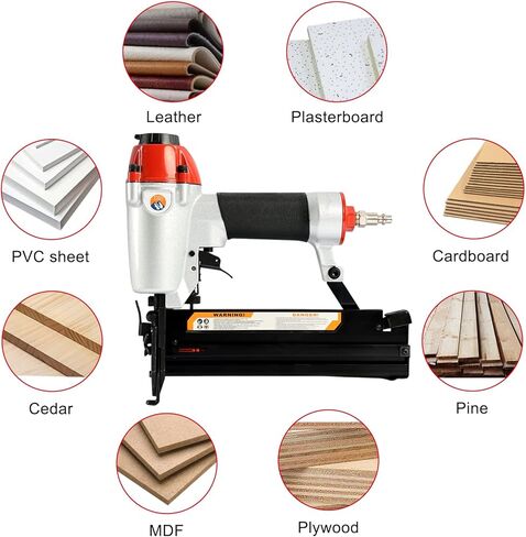 ZaraApex 2-in-1 18 Gauge 2 Inch Pneumatic Brad Nailer, Adjustable Exhaust, for Woodworking, and DIY Projects in Kuwait