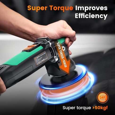 مجموعة تلميع عازلة من ايتولاب، 6 انش مزدوجة المفعول/DA لتلميع السيارة 9 ملم، مجموعة تلميع السيارة المدارية العشوائية مع 6 سرعات متغيرة و4 وسادات تلميع in Kuwait