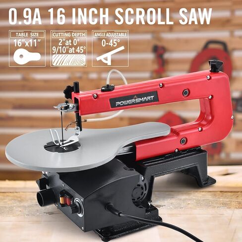 منشار حلزوني PowerSmart 40.64 سم سرعة متغيرة 400-1600RPM، منشار طاولة قابل للتعديل 0-45 درجة، مناشير 40.64 سم للأعمال الخشبية in Kuwait