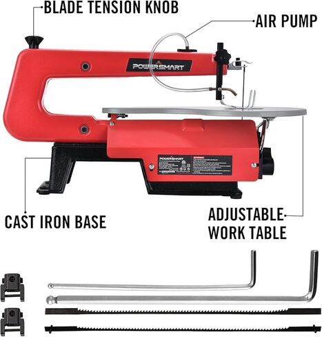 منشار حلزوني PowerSmart 40.64 سم سرعة متغيرة 400-1600RPM، منشار طاولة قابل للتعديل 0-45 درجة، مناشير 40.64 سم للأعمال الخشبية in Kuwait
