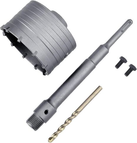 115mm (4.5") Concrete Hole Saw with 220mm SDS Plus Shank Rod | Tungsten Carbide Teeth (7.7mm x 4mm) Cement Hole Saw for Concrete Cement Brick Wall Stone in Kuwait