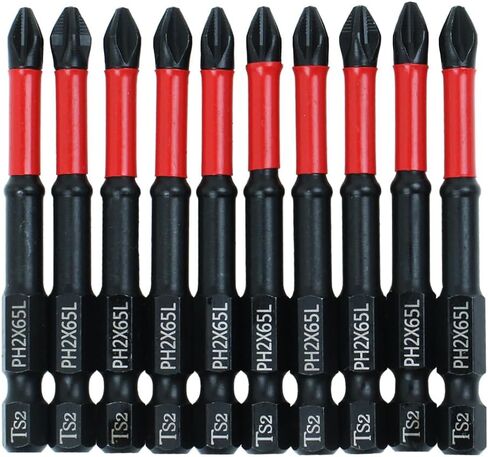 10 Pack PH2 Magnetic Anti-Slip Screwdriver Bits, 3.5 Inch | PH2 Long Phillips Bits with Anti-Slip Tip, Strong Magnetic Holding Impact-rated Durability Phillips #2 Bits for Impact Driver in Saudi Arabia