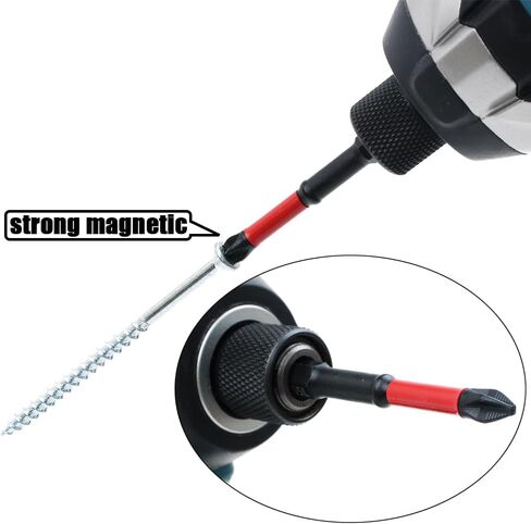 10 Pack PH2 Magnetic Anti-Slip Screwdriver Bits, 3.5 Inch | PH2 Long Phillips Bits with Anti-Slip Tip, Strong Magnetic Holding Impact-rated Durability Phillips #2 Bits for Impact Driver in Saudi Arabia