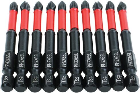 10 Pack PH2 Magnetic Anti-Slip Screwdriver Bits, 3.5 Inch | PH2 Long Phillips Bits with Anti-Slip Tip, Strong Magnetic Holding Impact-rated Durability Phillips #2 Bits for Impact Driver in Saudi Arabia