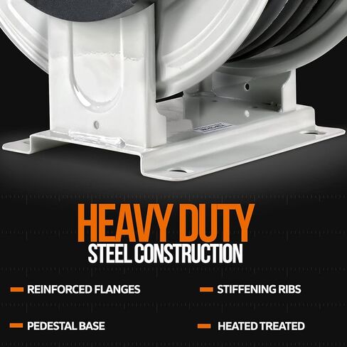 بكرة خرطوم الوقود سوبر هاندي قابلة للسحب 3/4 بوصة × 65 قدم 3/4 بوصة NPT بريميوم تجاري NBR خرطوم MAX 300PSI الثقيلة الثقيلة مدفوعة الربيع الصلب البناء المزدوج للبنزين / الهواء / الماء in Kuwait