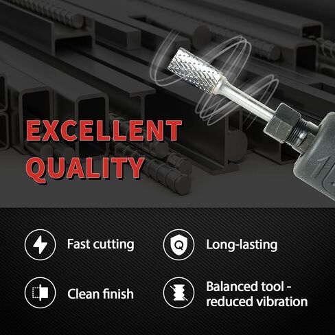 S&F STEAD & FAST لدغ الكربيد مع ¼ بوصة عرقوب ½ بوصة قطر القاطع 1 بوصة طول، مبرد تنجستن بدرجة احترافية، لقمة مطحنة القالب للمطحنة الكهربائية أو الهوائية، قطع نهاية الأسطوانة، لقمة طحن للمعادن in Kuwait