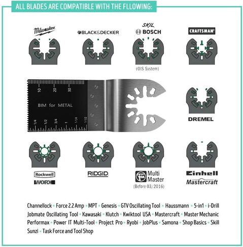 HOTBEST 50 Oscillating Tool Blades for Oscillating Tools Multimaster Porter Cable Black&Decker Craftsman Ridgid Ryobi Makita etc. in Saudi Arabia