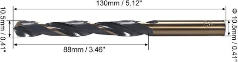 uxcell Straight Shank Twist Drill Bits 12mm Gold Titanium & Black Nitride Coated High Speed Steel (HSS) 4341 with 12mm Shank for Stainless Steel Alloy Metal Plastic Wood in Saudi Arabia