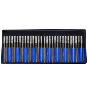 3mm Diamond Drill Bit Jewelry Beach Sea Glass Shells Gemstones 1/8 inch Tip Bur Shank Dremel Compatible Burr Lapidary 30 Pieces Case Set
