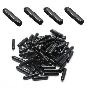 Bonsicoky 120Pcs Round Rubber End Caps 1/2 Inch (12mm) ID Vinyl Flexible Screw Thread Protectors Black Bolt End Caps for Metal Tubing Rod Bolt