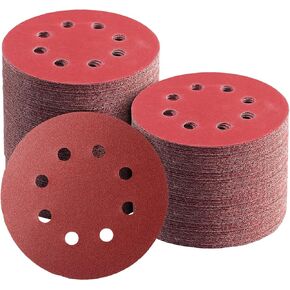 165PCS Sanding Discs 5 Inch 8 Hole, Orbital Sander Sandpaper, 5 Sanding Disc Hook and Loop Include 40/60/80/120/150/220/320/400/600 Assorted Grits Sandpaper, for Random Orbital Sander in Kuwait