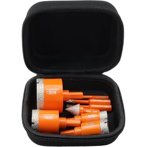 Diamond Core Drill Bit Kit BGTEC Hole Saw Tile Cutter for Porcelain Tile Ceramic Marble Brick, 8pcs Triangle Shank 6/6/20/25/35/50mm+20mm Diamond Chamfer Finger Bit+6mm Carbide Tip Drill Bits in Saudi Arabia
