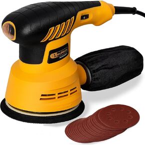 Random Orbital Sander 3.0A with 20Pcs Sandpapers 6 Variable Speed 12000RPM Electric Sander Machine, 5 Inch Hand Sander High Performance Dust Collection System Sanders for Woodworking in Kuwait