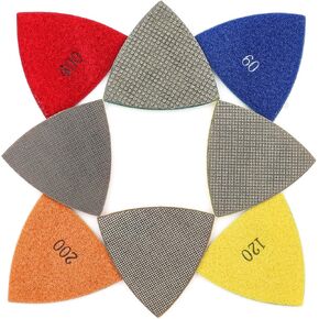 Triangular Diamond Polishing Pads 3 Inch for Oscillating Tools Marble Granite Glass Stone Polishing by YDROWN (60Grit-2PCS) in Kuwait