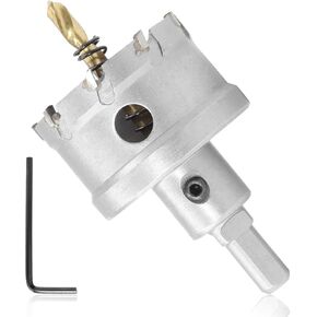 Qjaiune Metal Hole Saw 15/16 Inch / 24mm Hole Saw Drill Bit, Tungsten Carbide Tipped Hole Cutter with Titanium Plated Pilot Drill Bit, TCT Hole Saw for Stainless Steel Sheet Metal Brass Aluminum