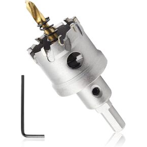 Metal Hole Saw 2-1/8 Inch / 53mm Hole Saw Drill Bit, Tungsten Carbide Tipped Hole Cutter with Titanium Plated Pilot Drill Bit, TCT Hole Saw for Stainless Steel Sheet Metal Brass Aluminum