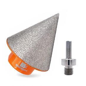 Diamond Beveling Chamfer Bit - 2"(50mm) Diamond Countersink Drill Bits - for Existing Holes Enlarging Shaping Trimming in Tile Marble Granite Ceramic with 5/8-11" Thread Adapter（Round Shank）
