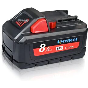 Qwenoer ترقية 21700 نوع 18V 8.0Ah M18 استبدال البطارية لبطارية ميلووكي 18V 48-11-1880 48-11-1850 48-11-1840 48-11-1860 48-11-1828 48-11-1890 48-11-1852 M18B بطارية أداة الطاقة اللاسلكية in Kuwait
