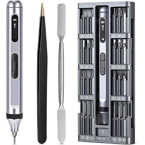 GuDoQi Precision Screwdriver Set 52 in 1, Cordless Rechargeable Mini Electric Screwdriver, LED Display, 48 Magnetic Bits, Power Screwdriver with 2 Lights, Portable Repair Tool Kit for Phone, Laptops in Kuwait