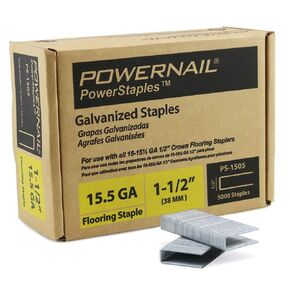 Powernail PS200 15.5 Gauge 2 Inch Length 1/2 Inch Crown Hardwood Flooring Collated Galvanized Staples (Box of 1000)