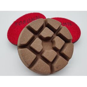 Yosohn 3 Inch Diamond Polishing Pads for Concrete Floor - Professional Grade | High Performance | Set of 3 | with Rubber Mat, 200 Grit in Saudi Arabia
