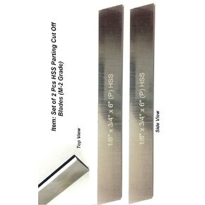 Set of 2 HSS Blades 1/8" x 3/4" (Wide) x 6" (Long) for Lathe Parting Cut Off & Tool Holders-Hard & Ground in Kuwait