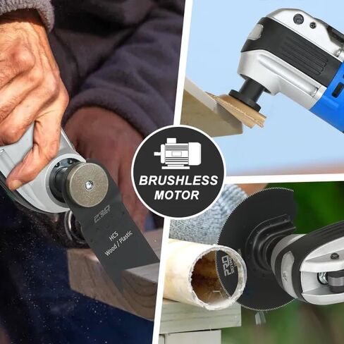 أداة التأرجح اللاسلكية Prostormer مع بطارية 20 فولت، 6 أدوات متعددة التأرجح بسرعات متغيرة، منشار متأرجح بمحرك بدون فرش للكشط والطحن والصنفرة والقطع in Kuwait