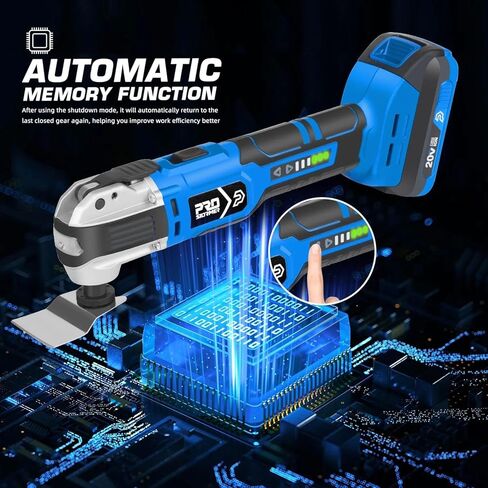 أداة التأرجح اللاسلكية Prostormer مع بطارية 20 فولت، 6 أدوات متعددة التأرجح بسرعات متغيرة، منشار متأرجح بمحرك بدون فرش للكشط والطحن والصنفرة والقطع in Kuwait