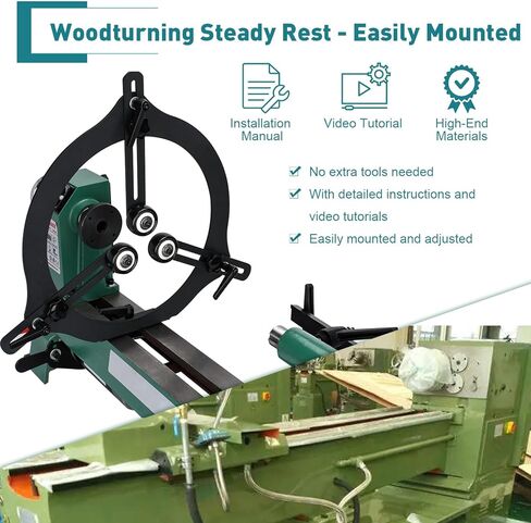 TOPOWN Woodturning بقية ثابتة للمخرطة بالحجم الكامل ومتوسط ​​الحجم جولة Woodturning راحة ثابتة ثابتة للمخرطة أدوات تحول معدنية ثابتة لملحقات أجزاء مخرطة الخشب in Kuwait