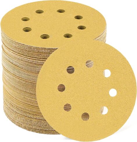 LotFancy Sanding Disc, 5 Inch 8 Hole, 110PCS 60 80 120 150 180 220 320 400 600 800 1000 Grit Sandpaper Assortment, Hook and Loop Sand Paper, Random Orbital Sander Pads in Saudi Arabia