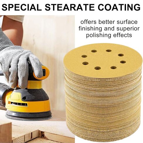 LotFancy Sanding Disc, 5 Inch 8 Hole, 110PCS 60 80 120 150 180 220 320 400 600 800 1000 Grit Sandpaper Assortment, Hook and Loop Sand Paper, Random Orbital Sander Pads in Saudi Arabia