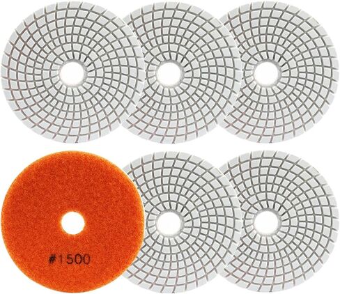 Diamond Wet Polishing Pad LEKOMESH - 6pcs 4 Inch(100MM) Wet Polishing Wheel Set for Granite Marble Artificial Stone Quartz,#50 Polishing Pad for Grinder or Polisher in Saudi Arabia