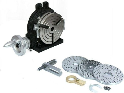 HV6 Rotary Table 6inch (150mm) Horizontal Vertical Milling Table 2/5inch(10mm) 3-Slot Milling Rotary Table MT-2 Rotary Table for Milling with Indexing Plate Set for Precision Milling Drilling in Saudi Arabia