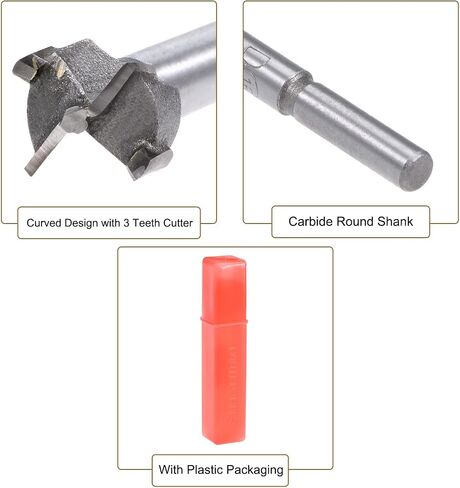 uxcell Forstner Wood Boring Drill Bits Set 16mm Dia. & 17mm Dia. Hole Saw Carbide Tip Cutting for Hinge Plywood MDF CNC Tool in Saudi Arabia