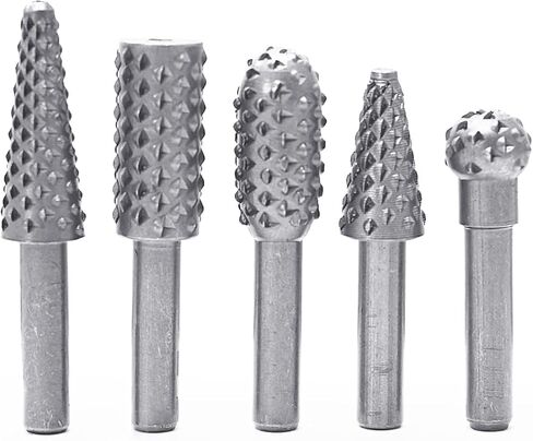 WEITARI 5pcs Rotary File Burr Cutter, Router Bits Woodworking File Rasp Chisel Drill Bit Rotary Cutting Burr Set with 1/4 Inch Shank for DIY Carving, Polishing, Engraving and Drilling (Black) in Saudi Arabia