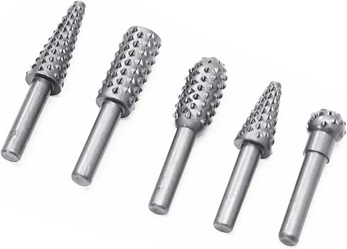 WEITARI 5pcs Rotary File Burr Cutter, Router Bits Woodworking File Rasp Chisel Drill Bit Rotary Cutting Burr Set with 1/4 Inch Shank for DIY Carving, Polishing, Engraving and Drilling (Black) in Saudi Arabia