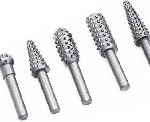 WEITARI 5pcs Rotary File Burr Cutter, Router Bits Woodworking File Rasp Chisel Drill Bit Rotary Cutting Burr Set with 1/4 Inch Shank for DIY Carving, Polishing, Engraving and Drilling (Black) in Saudi Arabia