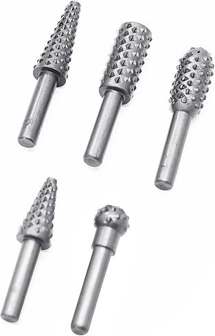 WEITARI 5pcs Rotary File Burr Cutter, Router Bits Woodworking File Rasp Chisel Drill Bit Rotary Cutting Burr Set with 1/4 Inch Shank for DIY Carving, Polishing, Engraving and Drilling (Black) in Saudi Arabia