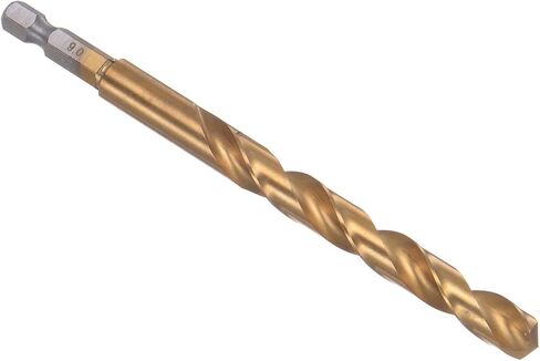 Kozelo Titanium Coated Drill Bit with 1/4" Hex Shank - [9mm x 122mm] M35 High Speed Steel for Quick Release 135 Degree Split Point for Aluminum Alloy Iron Wood in Saudi Arabia