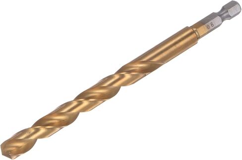 Kozelo Titanium Coated Drill Bit with 1/4" Hex Shank - [9mm x 122mm] M35 High Speed Steel for Quick Release 135 Degree Split Point for Aluminum Alloy Iron Wood in Saudi Arabia