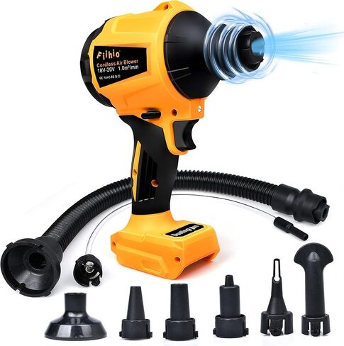 مضخة هواء لاسلكية لبطارية ديوالت 20 فولت، منفاخ هواء محمول باليد لتنظيف الكيبورد والمكتب وضاغط هواء لتنظيف الغبار والجراجات والفتات (7 فوهات، البطارية غير متضمنة) in Kuwait