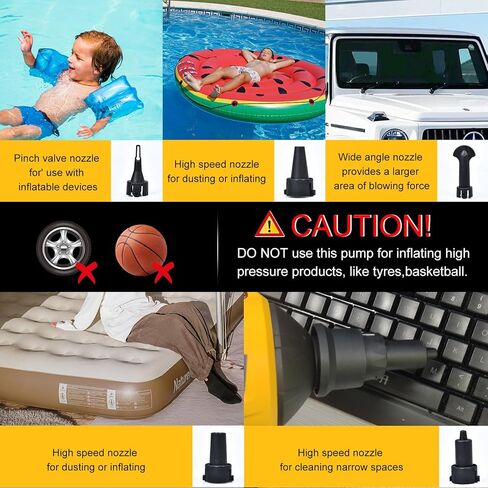مضخة هواء لاسلكية لبطارية ديوالت 20 فولت، منفاخ هواء محمول باليد لتنظيف الكيبورد والمكتب وضاغط هواء لتنظيف الغبار والجراجات والفتات (7 فوهات، البطارية غير متضمنة) in Kuwait