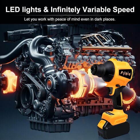 مضخة هواء لاسلكية لبطارية ديوالت 20 فولت، منفاخ هواء محمول باليد لتنظيف الكيبورد والمكتب وضاغط هواء لتنظيف الغبار والجراجات والفتات (7 فوهات، البطارية غير متضمنة) in Kuwait