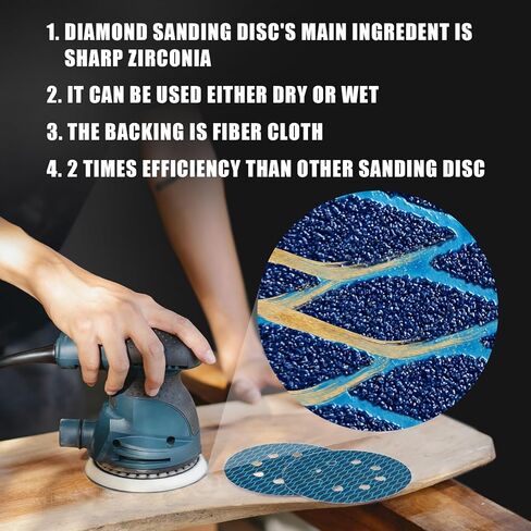 100 قطعة من أقراص الصنفرة المتنوعة على شكل ماسي مقاس 5 بوصة، خطاف ورق الصنفرة المداري ومنصات حلقة تتضمن 40 60 80 100 120 180 240 320 400 600 حبيبة in Kuwait