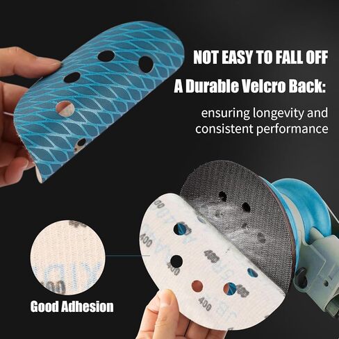 100 قطعة من أقراص الصنفرة المتنوعة على شكل ماسي مقاس 5 بوصة، خطاف ورق الصنفرة المداري ومنصات حلقة تتضمن 40 60 80 100 120 180 240 320 400 600 حبيبة in Kuwait