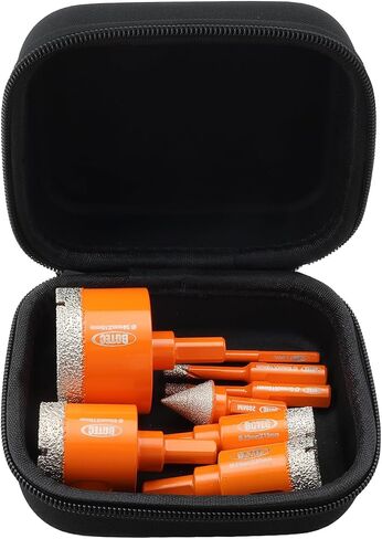 Diamond Core Drill Bit Kit BGTEC Hole Saw Tile Cutter for Porcelain Tile Ceramic Marble Brick, 8pcs Triangle Shank 6/6/20/25/35/50mm+20mm Diamond Chamfer Finger Bit+6mm Carbide Tip Drill Bits in Saudi Arabia